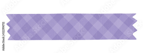 Purple plaid patterned paper decoration tape. Flat vector illustration.