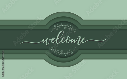 Welcome Banner with Floral Element Multi Layer concept