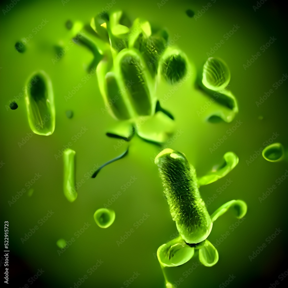 3D rendering Bacteria closeup, virus 3D rendering Bacteria closeup, virus