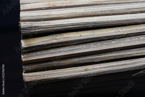 selective focus of bamboo sticks, which are usually used for food skewers