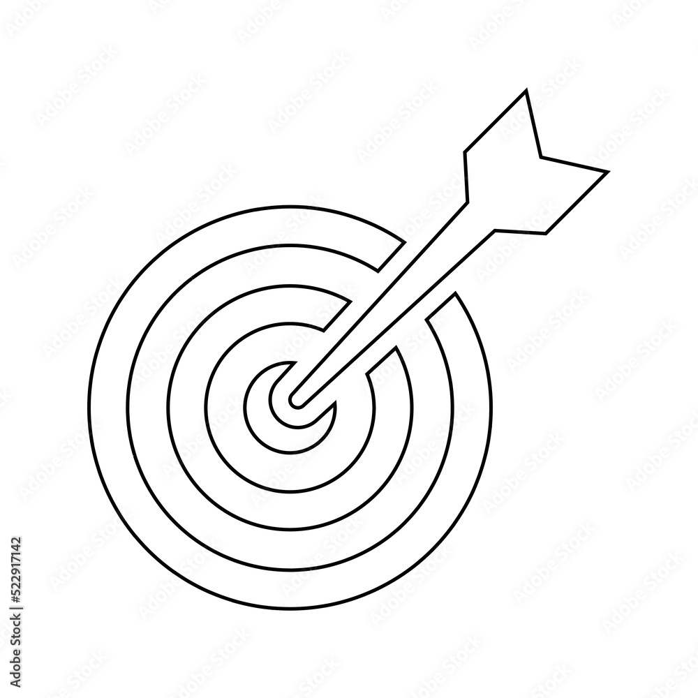 Aim, business goal, target icon. Outline vector design. Aim, business goal, target icon. Outline vector design.