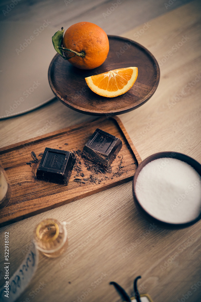 still life with fruit and orange and chocolate still life with fruit and orange and chocolate