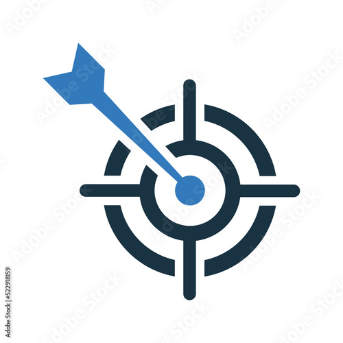Aim, success, target icon. Simple vector illustration.