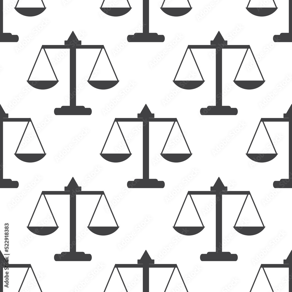 Justice or law icon scales seamless pattern design Justice or law icon scales seamless pattern design