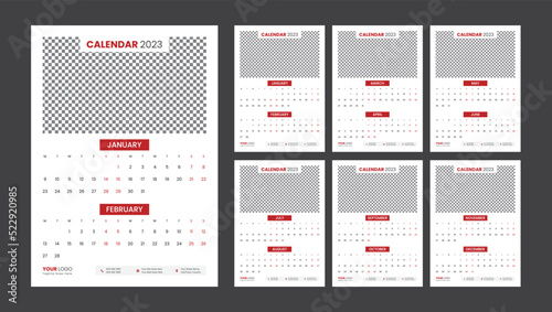 Wall Calendar Template for 2023 Year Vector illustration Layout Design  Corporate and Business Creative Calendar in Minimalist Style  Week Starts on Monday  Simple Monthly Vertical 12 Months Templates
