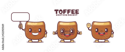 Toffee cartoon mascot. food vector illustration