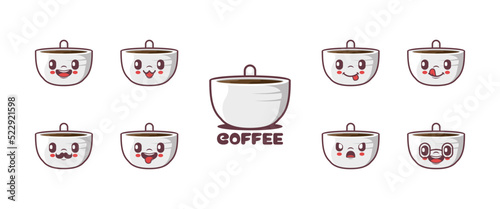 coffee cartoon. drink vector illustration. icon, emoticons, cartoons
