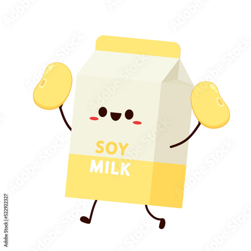 Soy milk character design. wallpaper. free space for text. poster. Soy milk mascot.