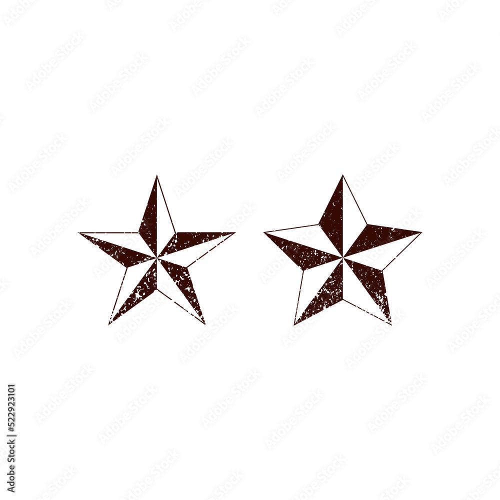 Obraz premium a set of grunge effect star illustrations for icons, symbols or logos