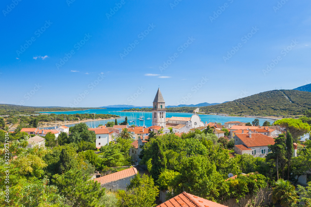 Historic town of Osor between islands Cres and Losinj, Croatia