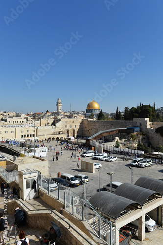 The Western Wall at the Temple Mount in Jerusalem, Palestine, Kudüs'teki Tapınak Dağı'nın görünümü 