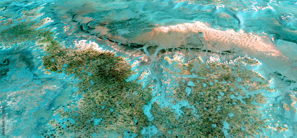 reefs In The Sahara,  abstract photographs of the deserts of Africa from the air,
