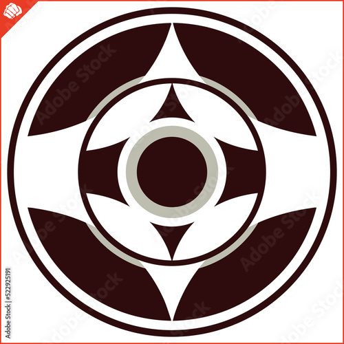 Martial art colored simbol design. Karate emblem.