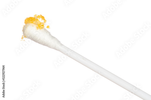 Ear wax on a cotton swab