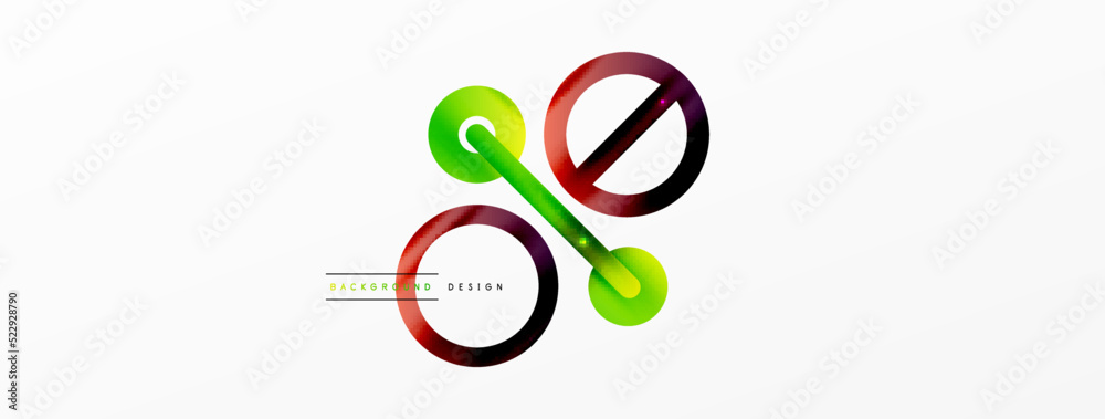 Naklejka premium Minimal geometric abstract background. Circle, line and round shapes design. Trendy techno business template for wallpaper, banner, background or landing