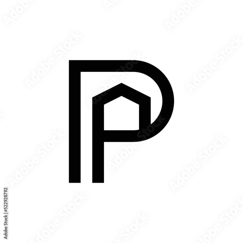 letter P home building logo design