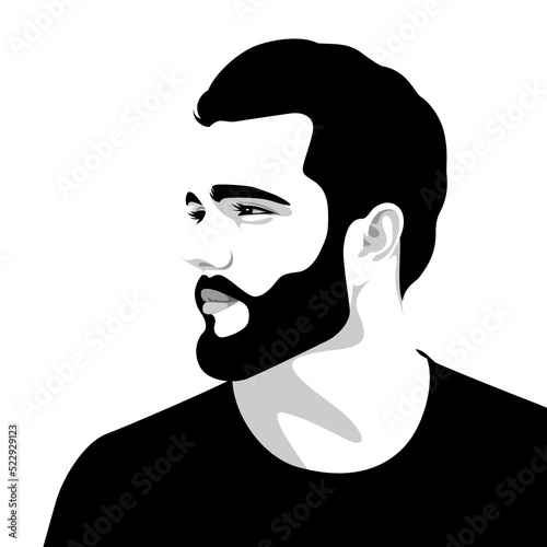1314_Young bearded handsome man wearing black t-shirt