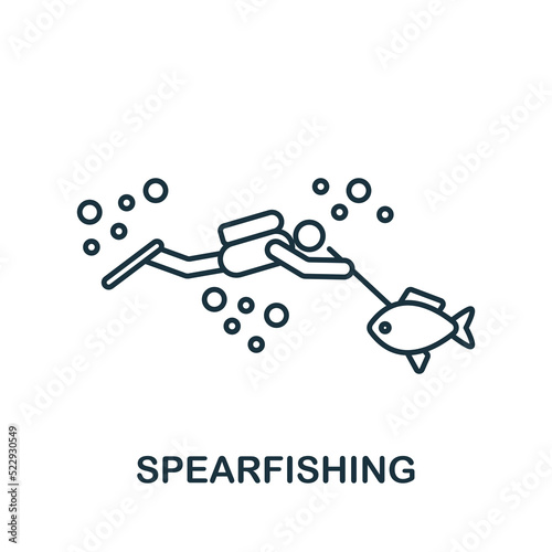Spearfishing icon. Monochrome simple Fishing icon for templates, web design and infographics