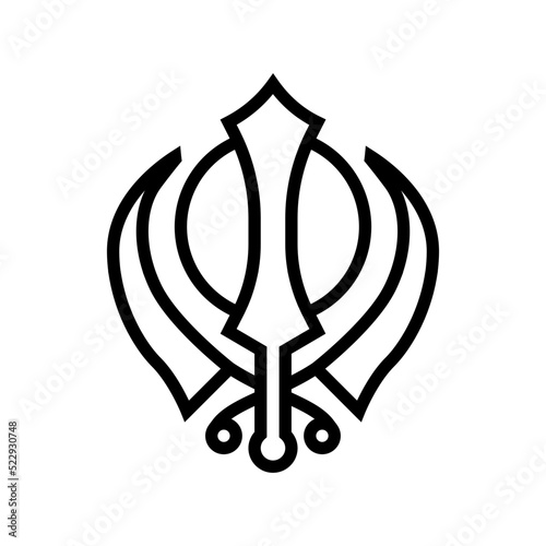 sikhism religion line icon vector. sikhism religion sign. isolated contour symbol black illustration