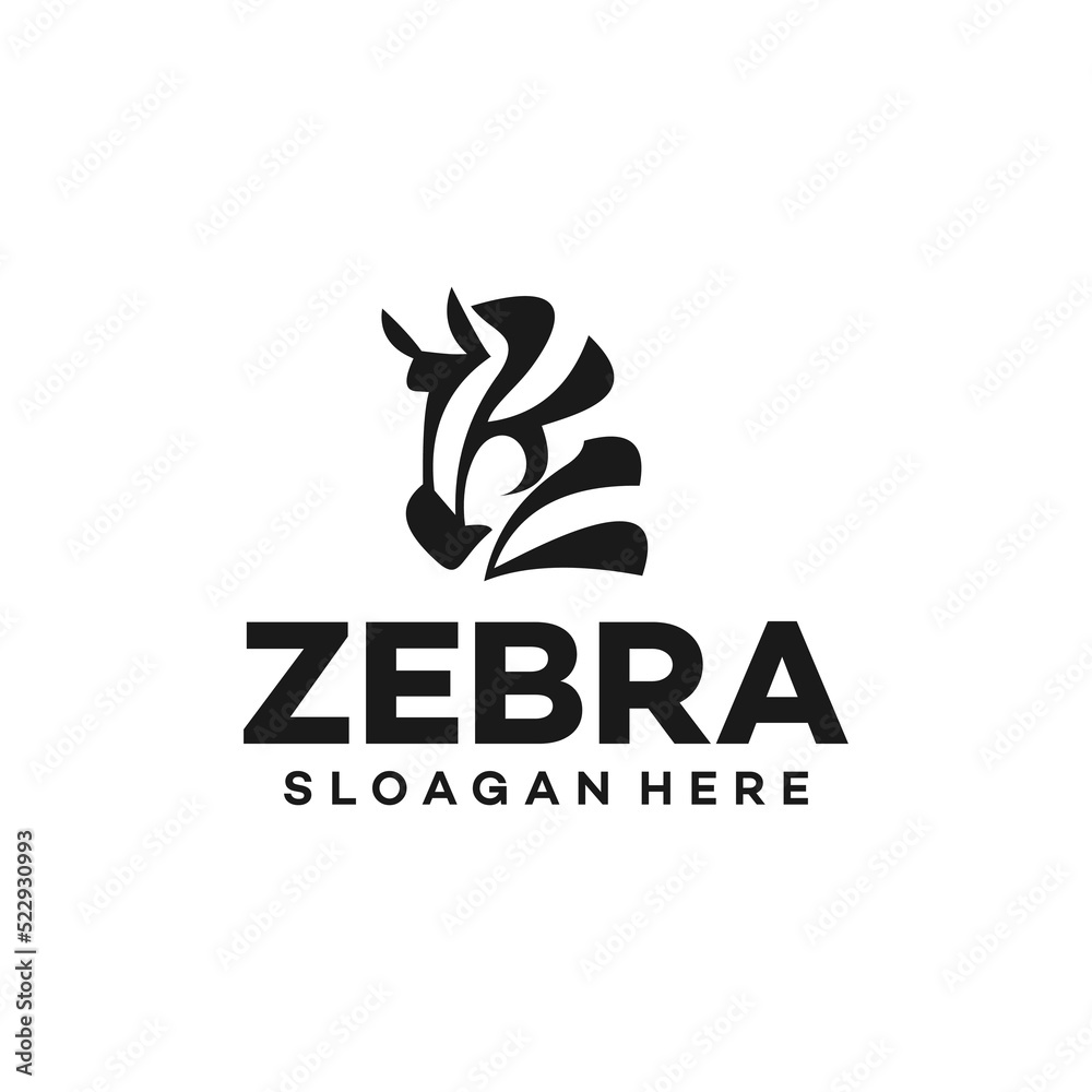 Fototapeta premium zebra logo design template illustration