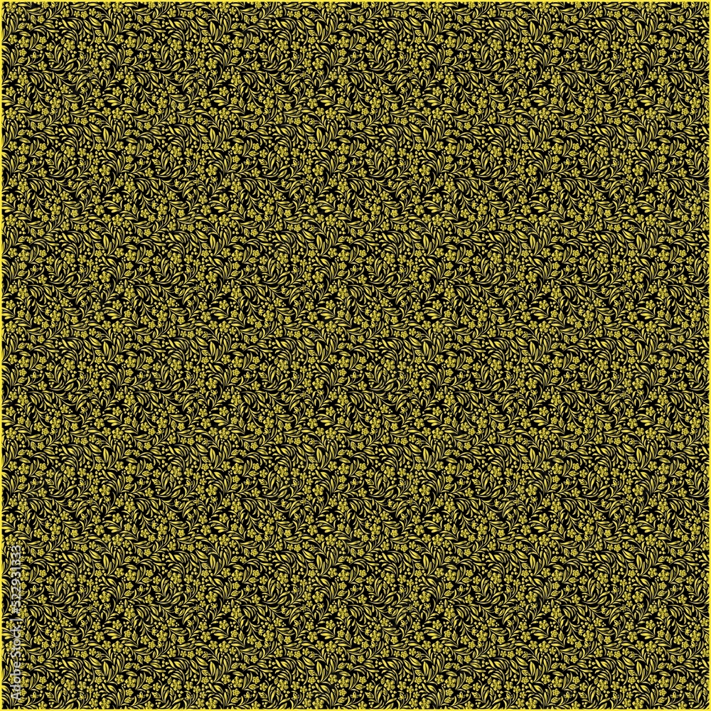 Illustration Decorative yellow flower Pattern wallpaper Illustration Decorative yellow flower Pattern wallpaper