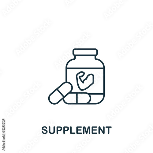 Supplement icon. Monochrome simple Fitness icon for templates, web design and infographics