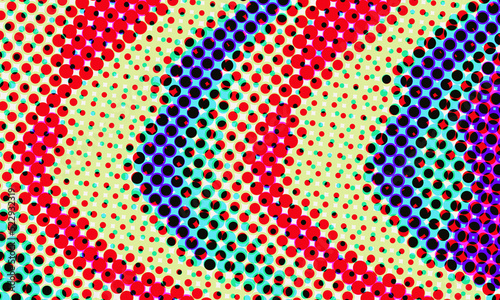 colorful red ,green,blue and green halftone vintage background