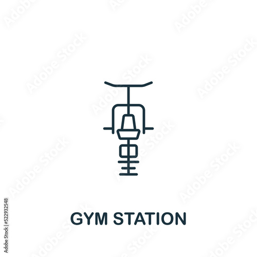 Gym Station icon. Monochrome simple Fitness icon for templates, web design and infographics