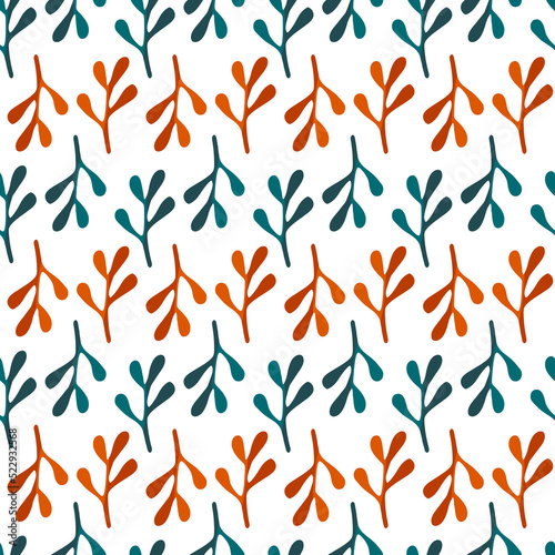 Vector pattern with bright colorful autumn branche