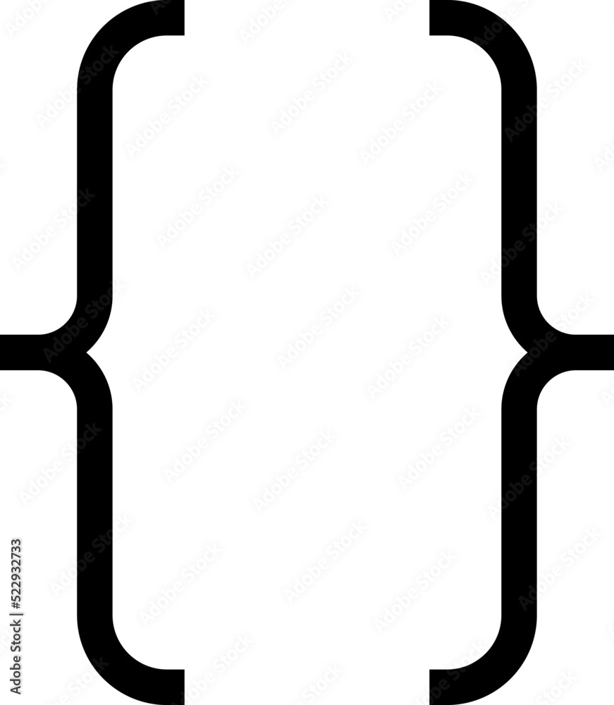 Curly braces, double symmetric brackets. Vector Typography symbols pair, frames for punctuation, maths, elements sign for text quote, mathematics. Curly braces, double symmetric brackets. Vector Typography symbols pair, frames for punctuation, maths, elements sign for text quote, mathematics.