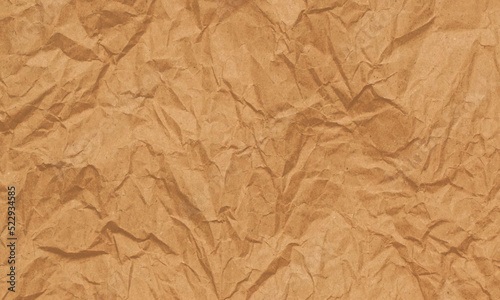 Close up of Recycled brown wrinkle paper texture for background.