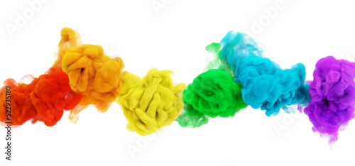 rainbow color puffs of magic fog or smoke