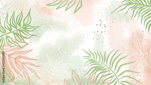 Wallpaper Mural background with leaves Torontodigital.ca