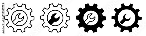 Options icon vector set. settings illustration sign collection. installation symbol. repair logo. fix mark. photo