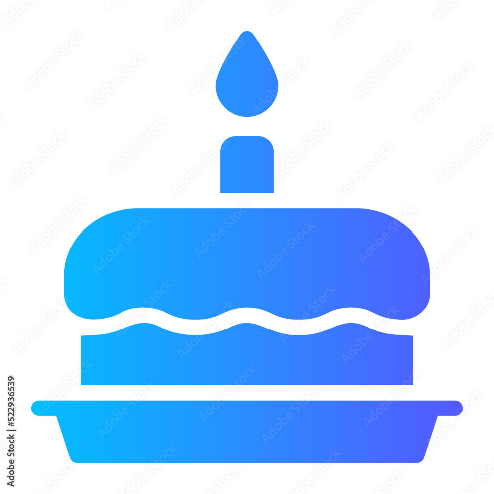 Birthday Cake With Candle gradient icon Birthday Cake With Candle gradient icon