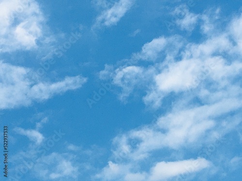 Blue cloud gradient soft white background clear cloudy beauty in thin soft sunlight, bright turquoise landscape in the daytime environment.