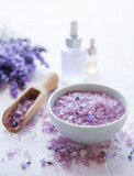 Aromatherapy lavender bath salt and massage oil