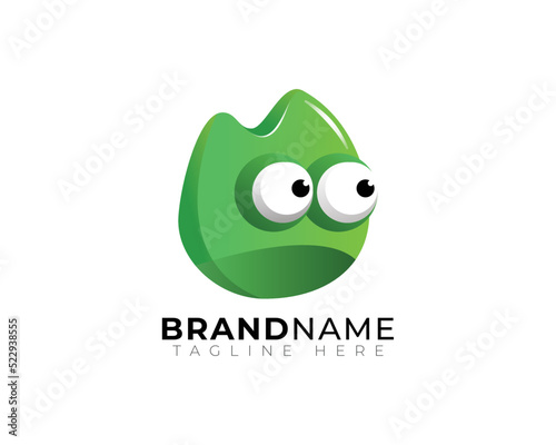 green chameleon head logo