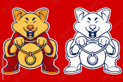 happy dog mascot vector ill...