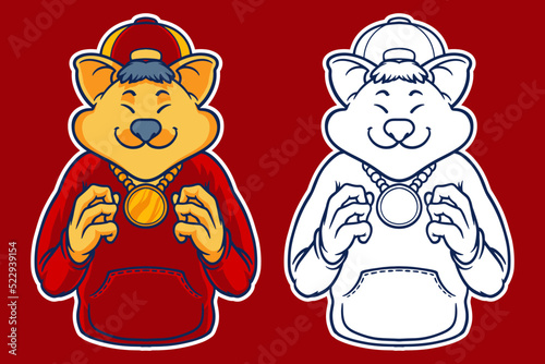 happy dog mascot vector ill...