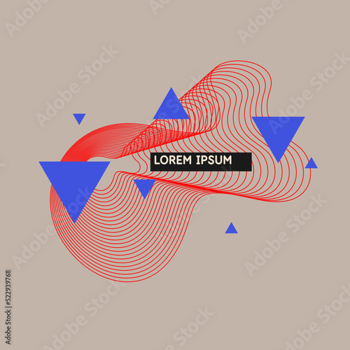 Vector abstract background with dynamic waves and lines.