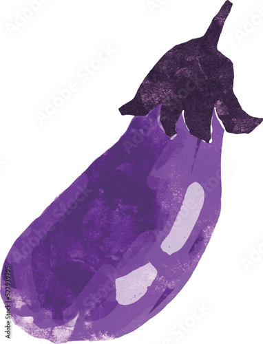 茄子の和風イラスト素材　主線なし