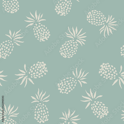 pineapple fruit design - seamless vector repeat pattern, use it for wrappings, fabric, packaging and other print and design projects