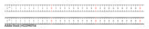Centimeter ruler cm set. Vector measurement numbers scale with millimeter. Eps 10 design element illustration.