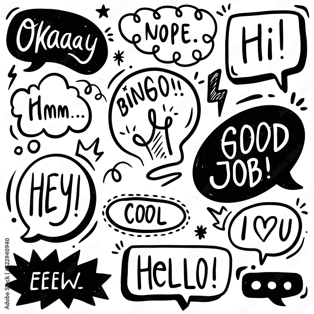 speech bubble doodle hand drawn vector speech bubble doodle hand drawn vector