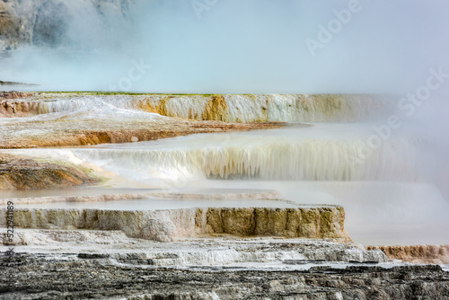 Landscape of Mammoth Hot Springs in Yellowstone National Park
