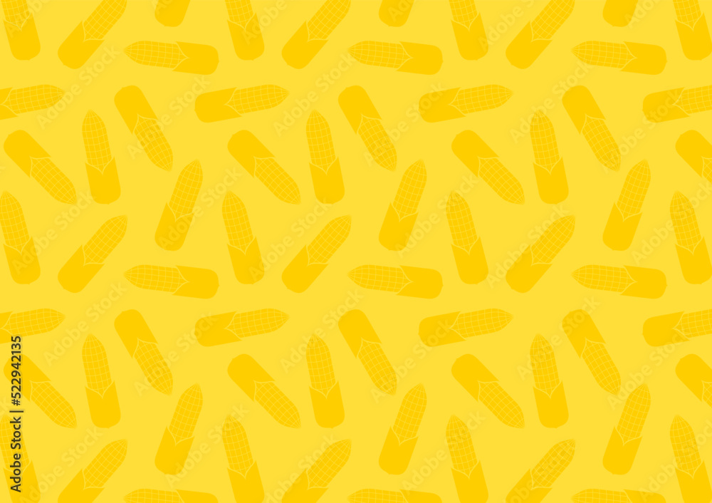 Corn icon. Corn doodle pattern wallpaper. Corn on yellow background. Corn icon. Corn doodle pattern wallpaper. Corn on yellow background.