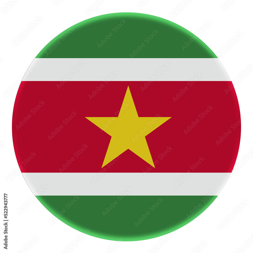 3D Flag of Suriname on a avatar circle. 3D Flag of Suriname on a avatar circle.