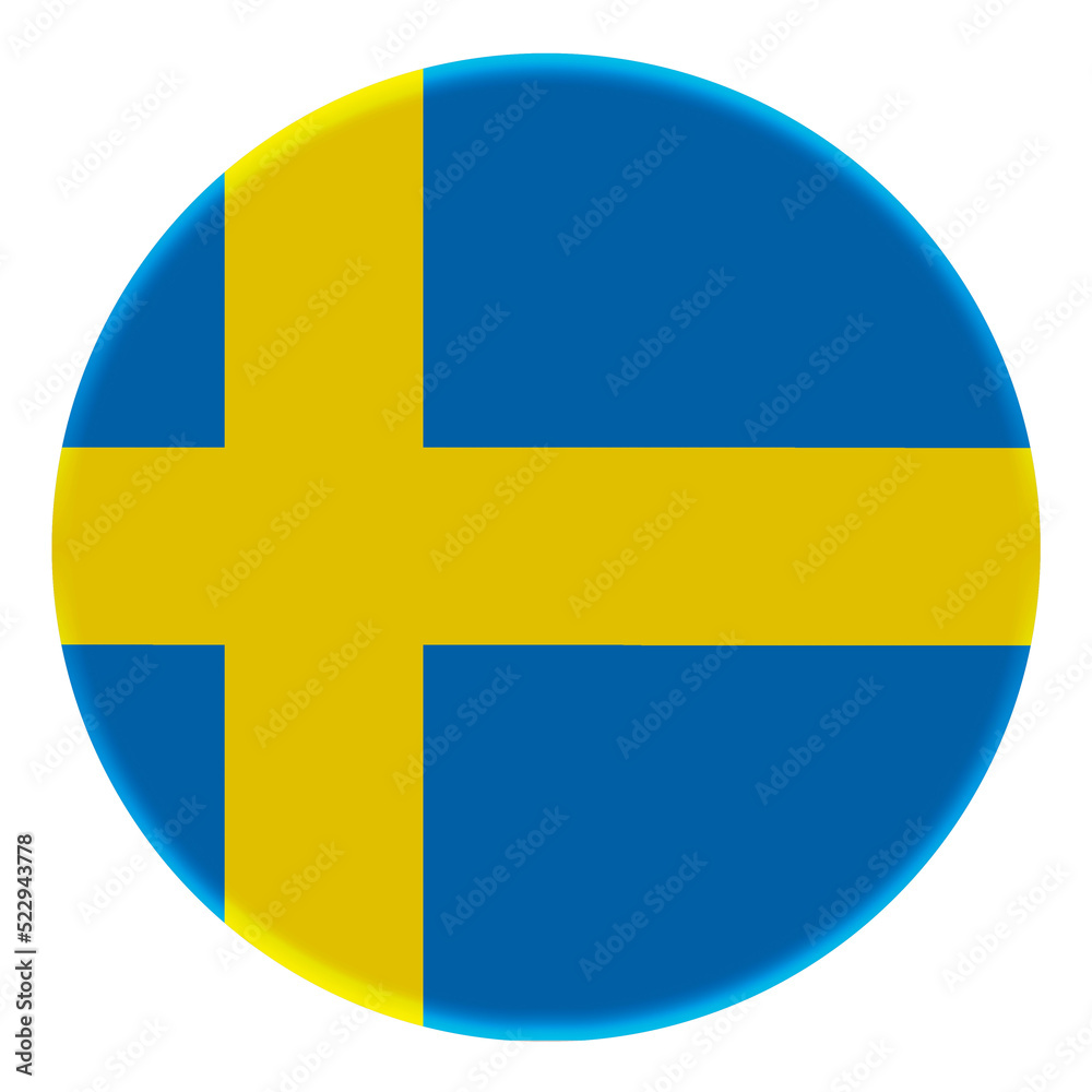 3D Flag of Sweden on avatar circle. 3D Flag of Sweden on avatar circle.