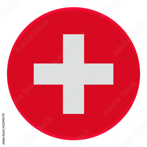 3D Flag of Switzerland on avatar circle.